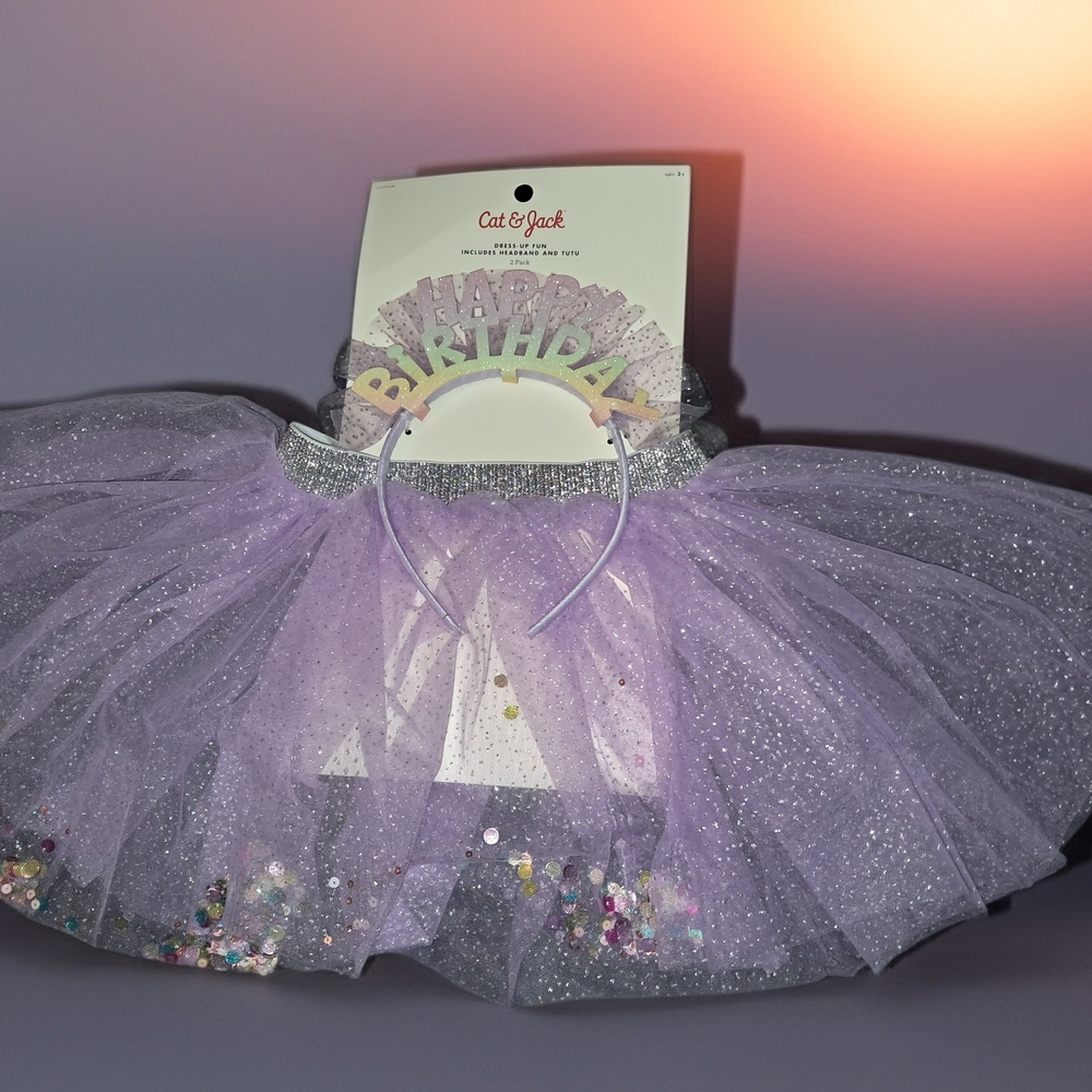 Cat & Jack Sparkly Lavender Tutu Set